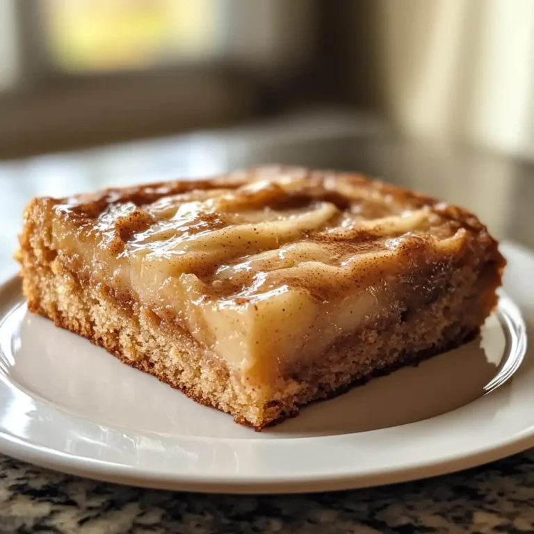 A delicious presentation of A Slice of Autumn: Indulge in Apple Cinnamon Sheet Cake on a plate, golden and ready to enjoy.