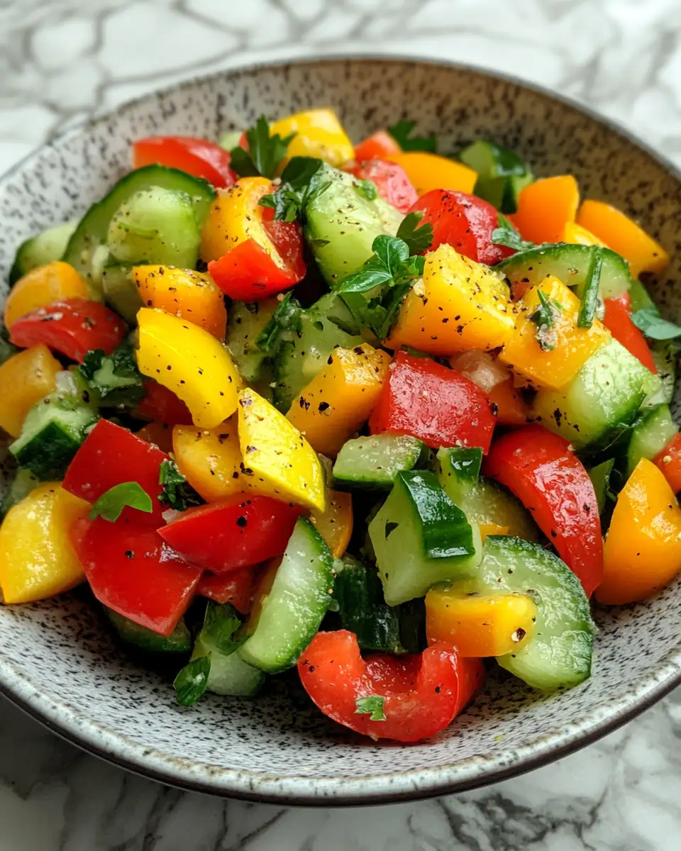 Refreshing Crunch: Easy Cucumber & Sweet Pepper Salad Delight 7 Final dish - Refreshing Crunch: Easy Cucumber & Sweet Pepper Salad Delight