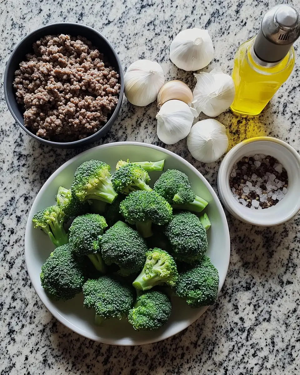 Ingredients for Savory Simplicity: Ground Beef and Broccoli Delight