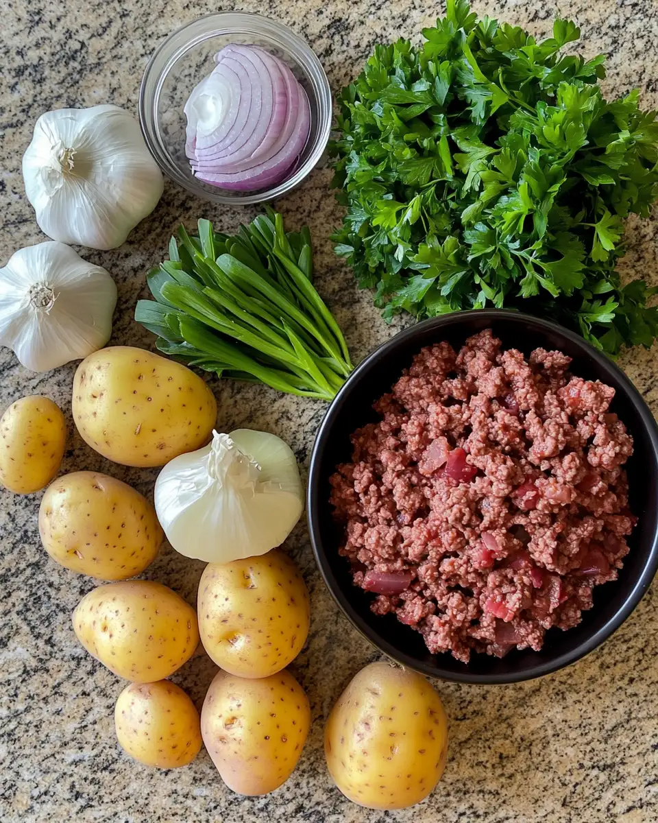 Ingredients for Savory Comfort: Ground Beef and Potatoes Perfected