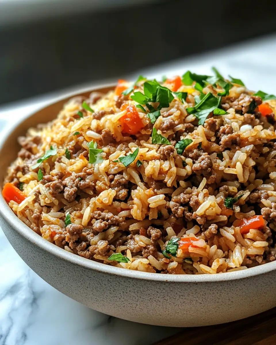 Final dish - Savory Delights: Elevate Your Dinner with Ground Beef and Rice
