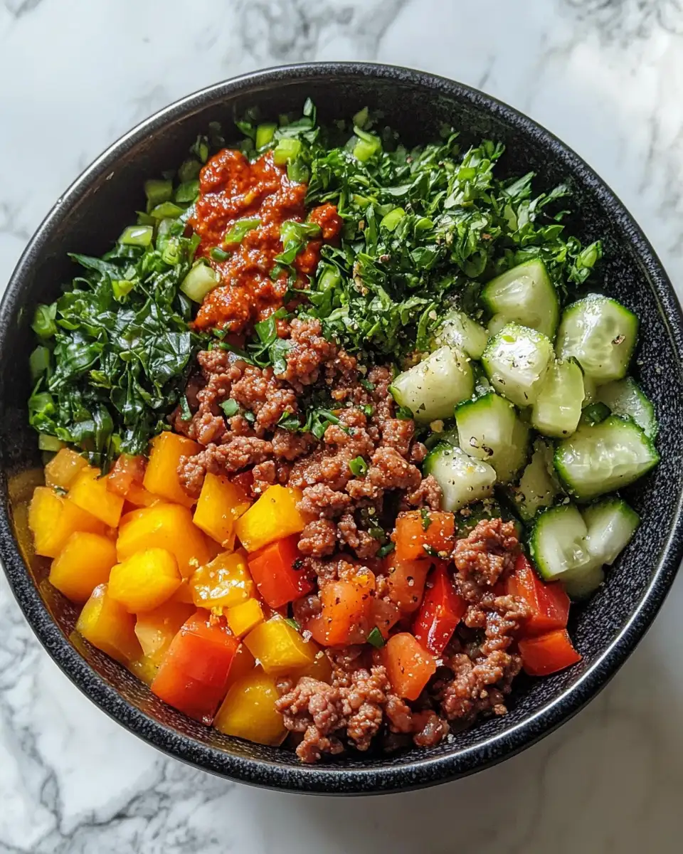 Final dish - Healthy Ground Beef Bowls Packed with Flavor and Nutrition