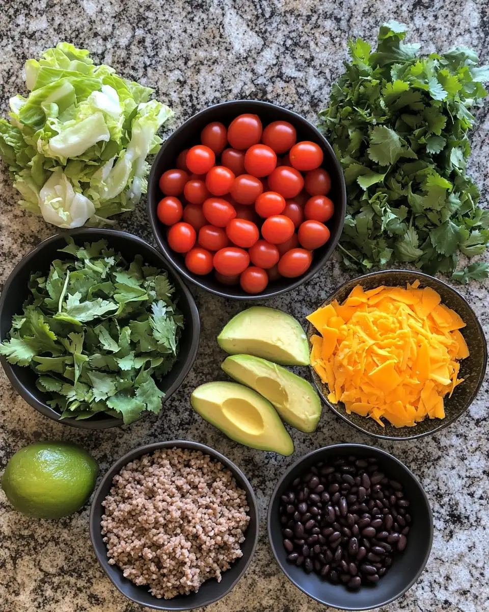 Ingredients for Healthy Ground Beef Bowls Packed with Flavor and Nutrition