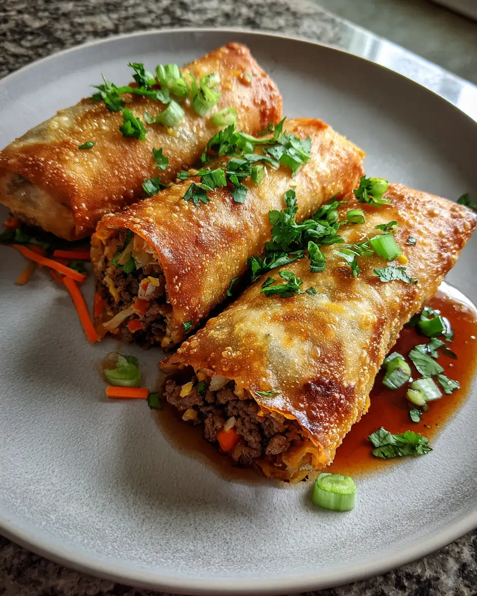 Final dish - Crispy Ground Beef Egg Rolls Recipe You Need to Try Tonight