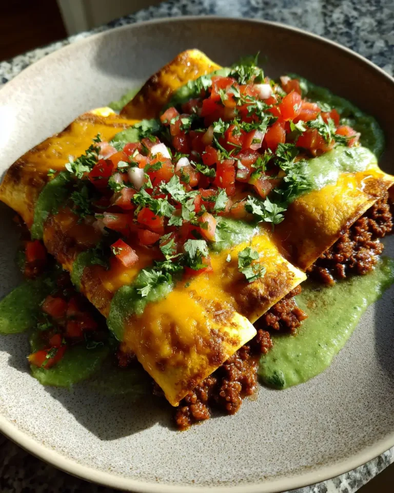 Irresistible Ground Beef Enchiladas with Zesty Green Sauce Recipe - Featured Image