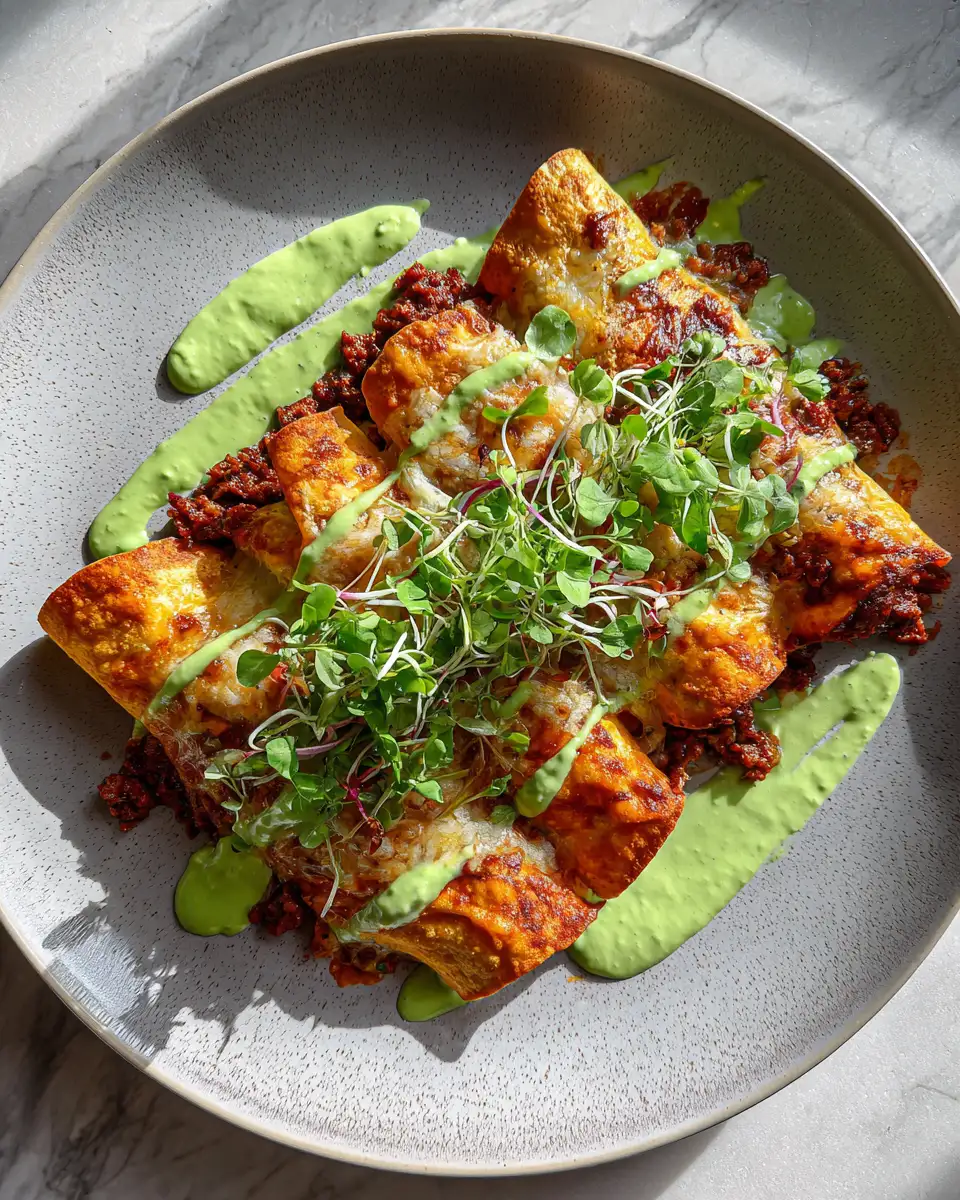 Irresistible Ground Beef Enchiladas with Zesty Green Sauce Recipe 7 Final dish - Irresistible Ground Beef Enchiladas with Zesty Green Sauce Recipe