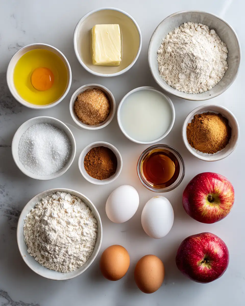 Ingredients for Irresistible Baked Apple Donuts with Sweet Glaze Recipe