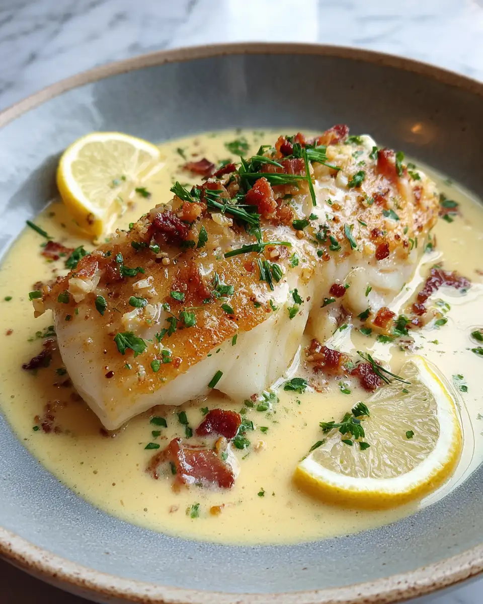Final dish - Creamy Coconut Lemon Baked Cod That Will Steal Your Dinner Spotlight