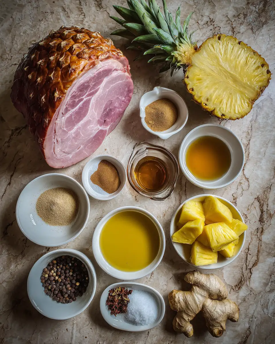 Ingredients for Irresistible Brown Sugar Pineapple Glazed Ham Recipe for Every Occasion