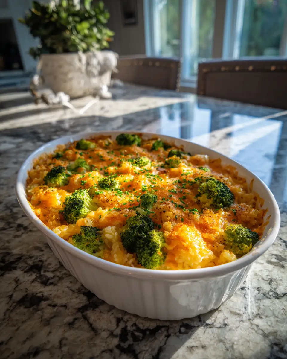 Final dish - Ultimate Cheesy Broccoli Rice Bake Recipe for Comfort Food Lovers
