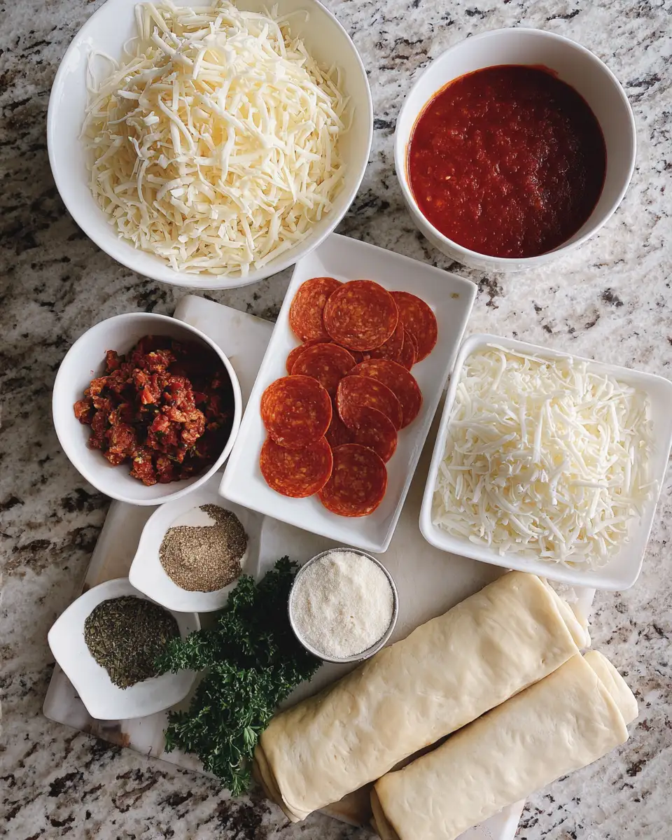 Ingredients for Irresistible Cheesy Pepperoni Pizza Roll-Ups You Need to Try