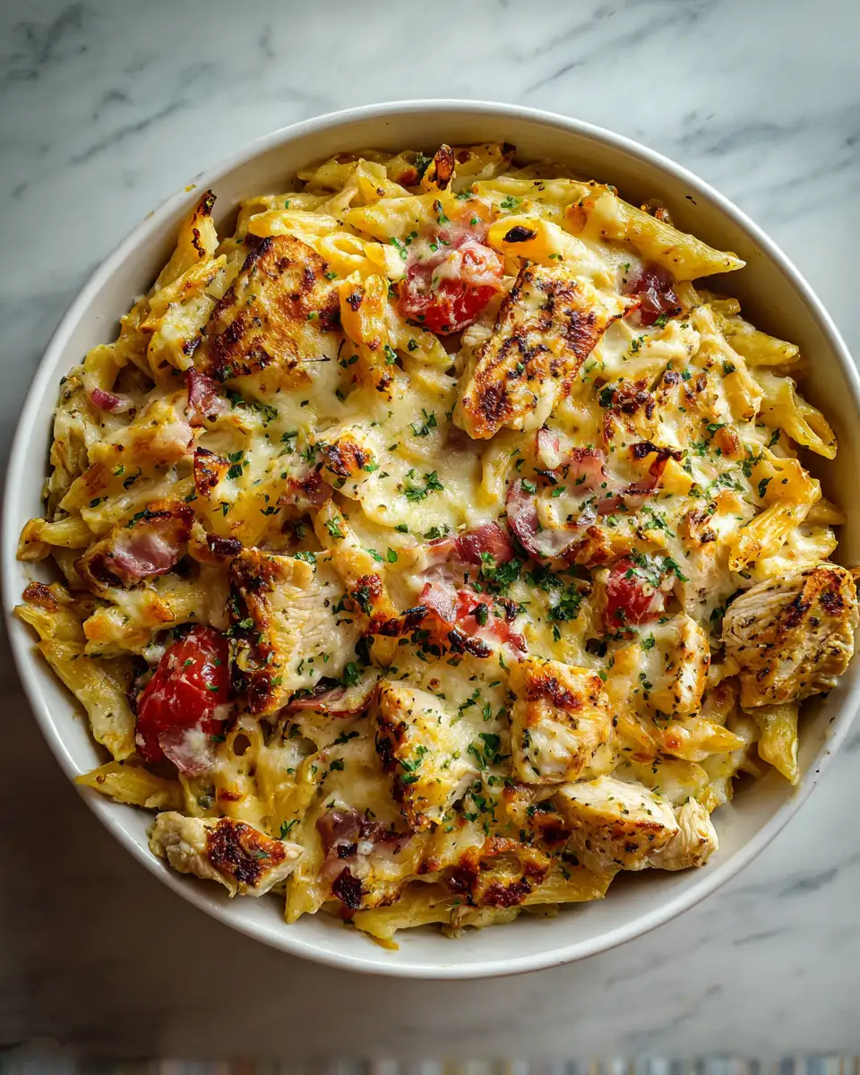 Final dish - Easy and Delicious Chicken Pasta Bake One Pot Meal for Busy Weeknights