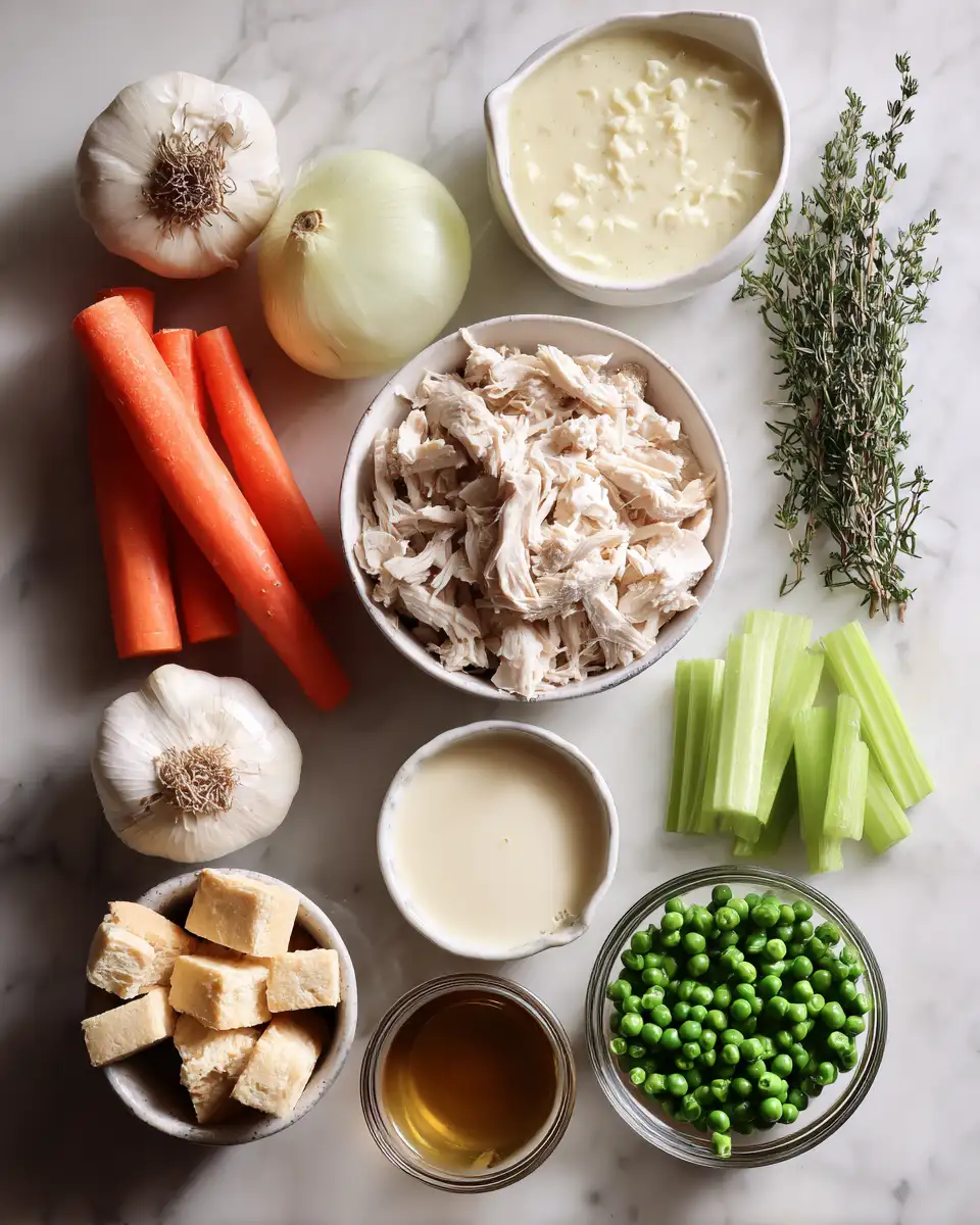 Ingredients for Cozy Up with This Creamy Chicken Pot Pie Soup Recipe