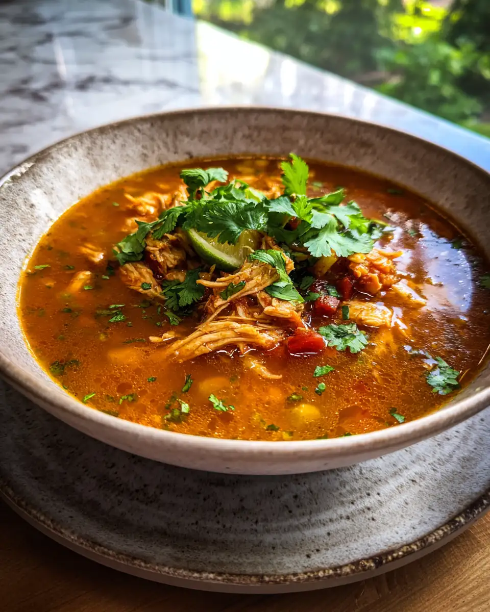 Final dish - Hearty Chicken Tortilla Soup Made Easy in Your Crock Pot