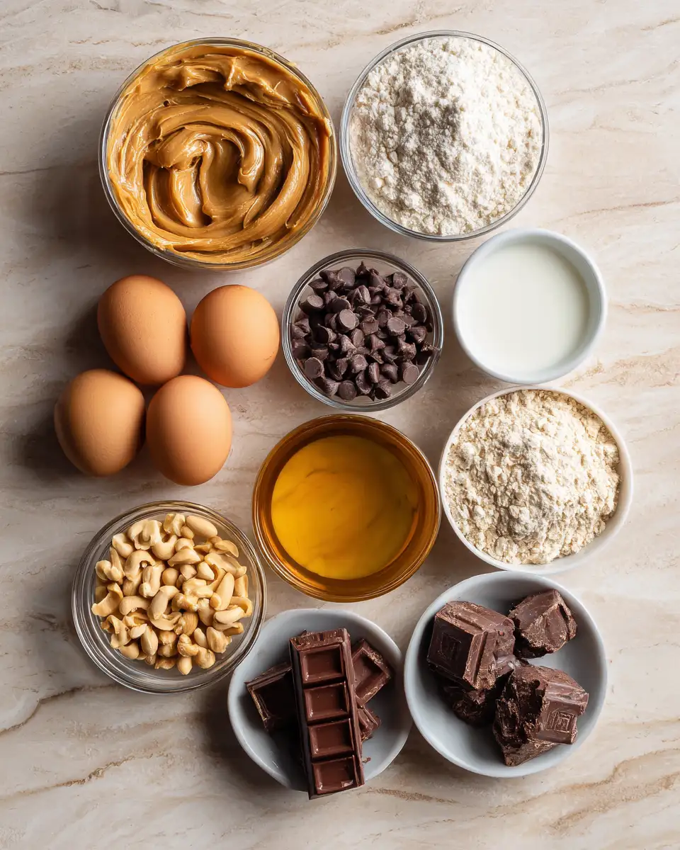 Ingredients for Indulge in the Ultimate Chocolate Peanut Butter Ruckus Delight