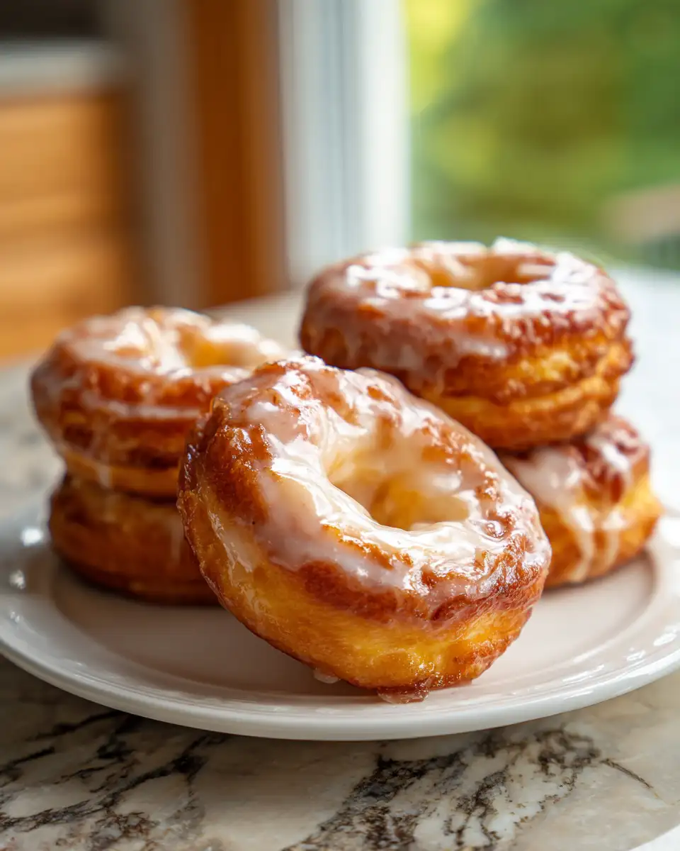 Indulge in Irresistible Classic Peach Cobbler Cheesecake Donuts - Featured Image