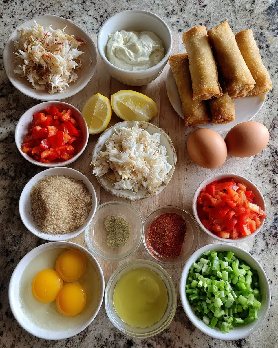 Ingredients for Irresistible Crab Cake Egg Rolls That Elevate Your Appetizer Game