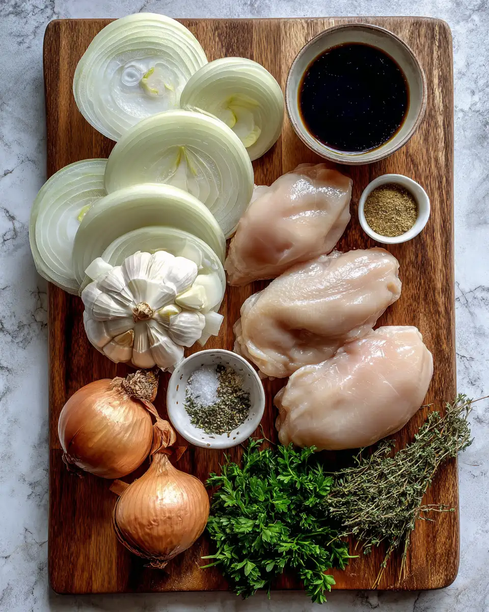 Ingredients for Irresistible Creamy Balsamic Chicken with Roasted Onions Recipe