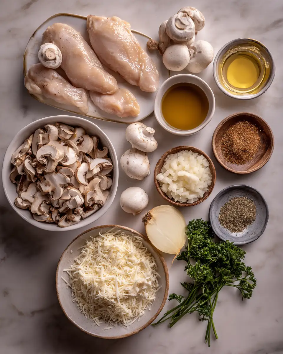 Ingredients for Irresistibly Creamy Chicken and Mushroom Bake You Need to Try