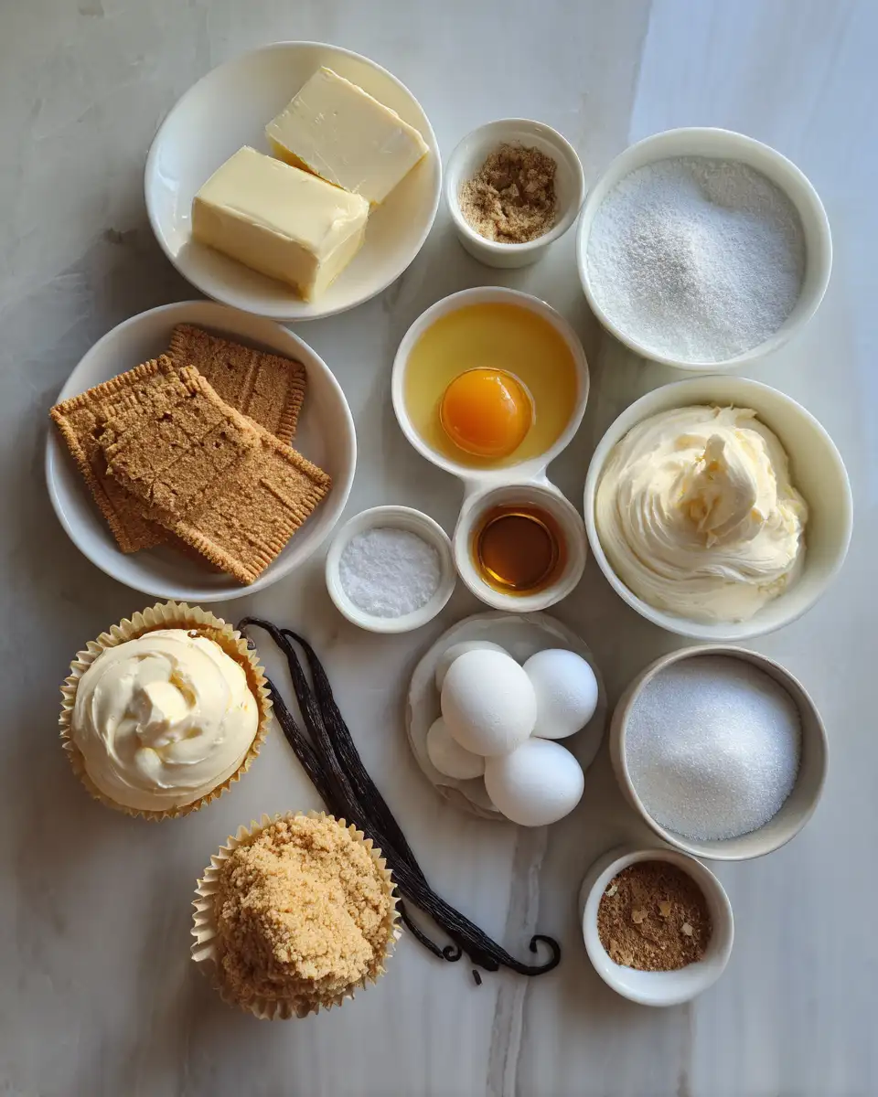 Ingredients for Irresistible Vanilla Bean Crème Brûlée Cheesecake Cupcakes Recipe You Have to Try