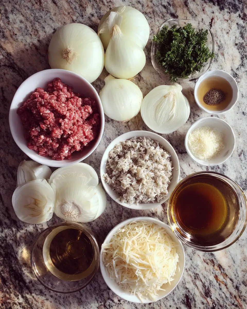 Hearty French Onion Beef Rice Casserole Recipe for Cozy Nights 5 Ingredients for Hearty French Onion Beef Rice Casserole Recipe for Cozy Nights