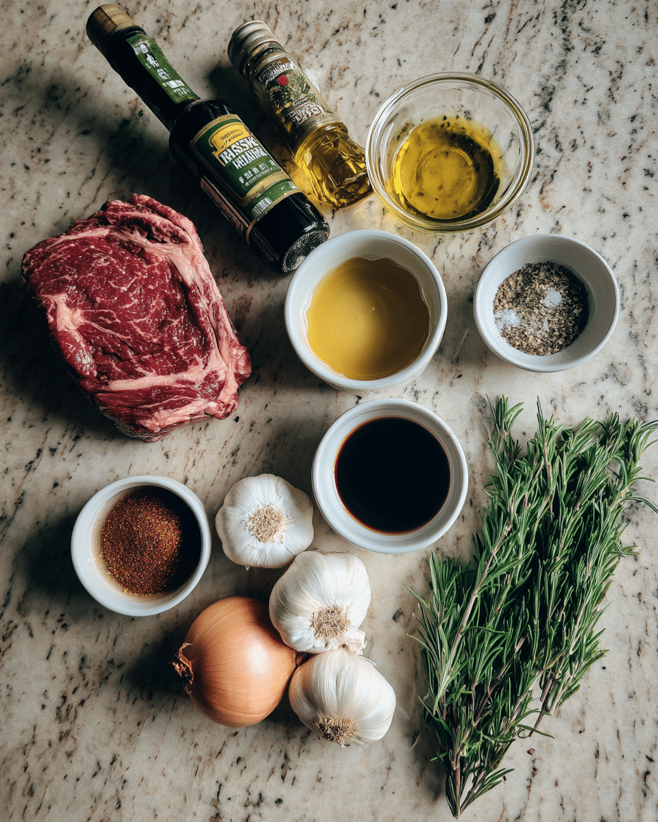Ingredients for The Ultimate Grilled Steak Marinade to Elevate Your BBQ Game