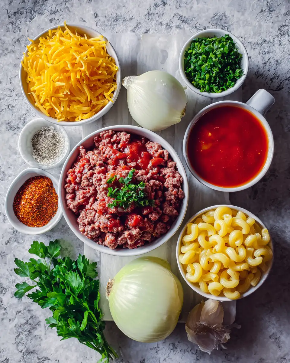 Hearty and Easy Ground Beef Goulash Recipe for Cozy Weeknights 5 Ingredients for Hearty and Easy Ground Beef Goulash Recipe for Cozy Weeknights