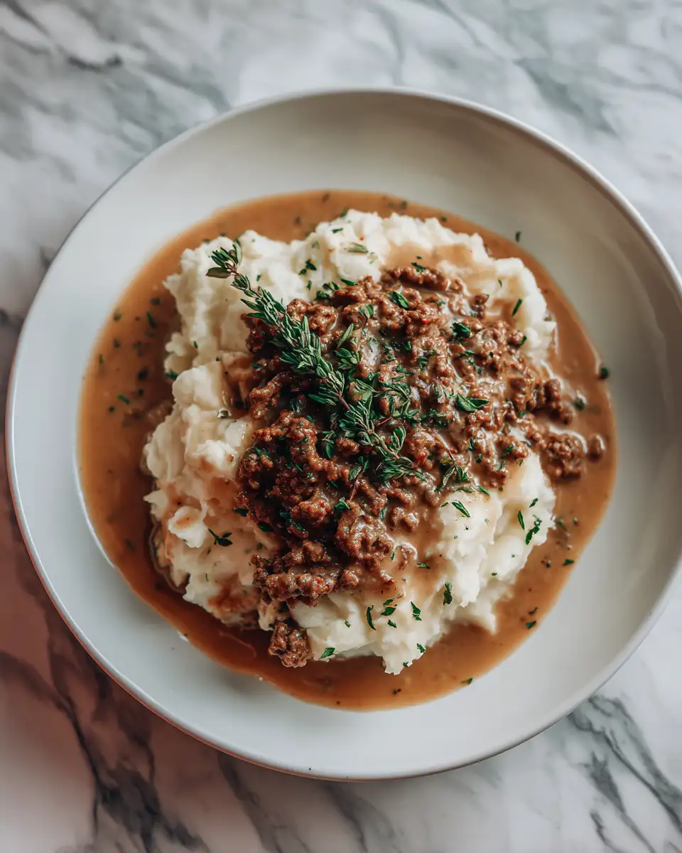 The Ultimate Comfort Food Ground Beef Gravy Mashed Potato Recipe - Featured Image