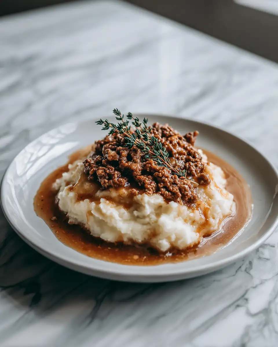 Final dish - The Ultimate Comfort Food Ground Beef Gravy Mashed Potato Recipe