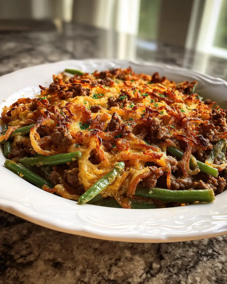 Final dish - Hearty Ground Beef Green Bean Casserole Recipe That Will Wow Your Family