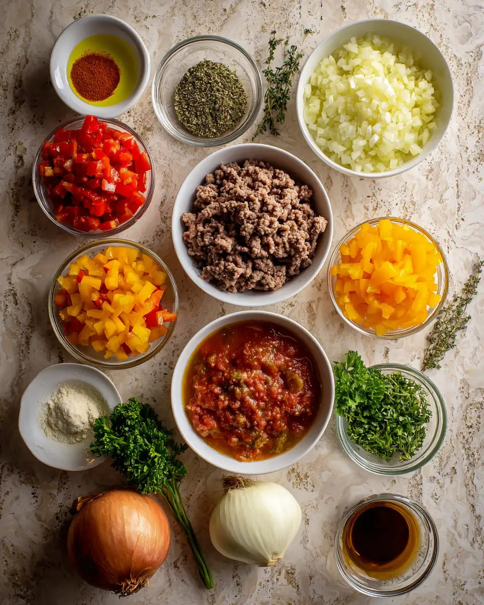 Ingredients for 10 Delicious Ground Beef Ideas for Dinner That Will Wow Your Taste Buds