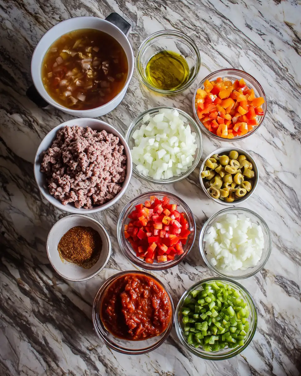 Ingredients for 10 Easy Ground Beef Instant Pot Recipes for Quick Delicious Meals