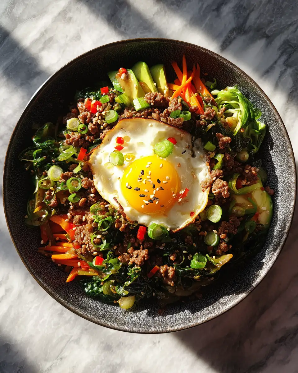 Final dish - Ultimate Ground Beef Korean Bowl Recipe for Flavor-Packed Meals