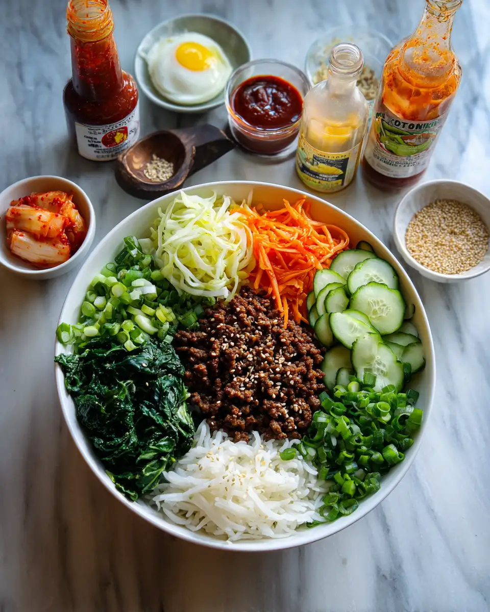 Ingredients for Ultimate Ground Beef Korean Bowl Recipe for Flavor-Packed Meals