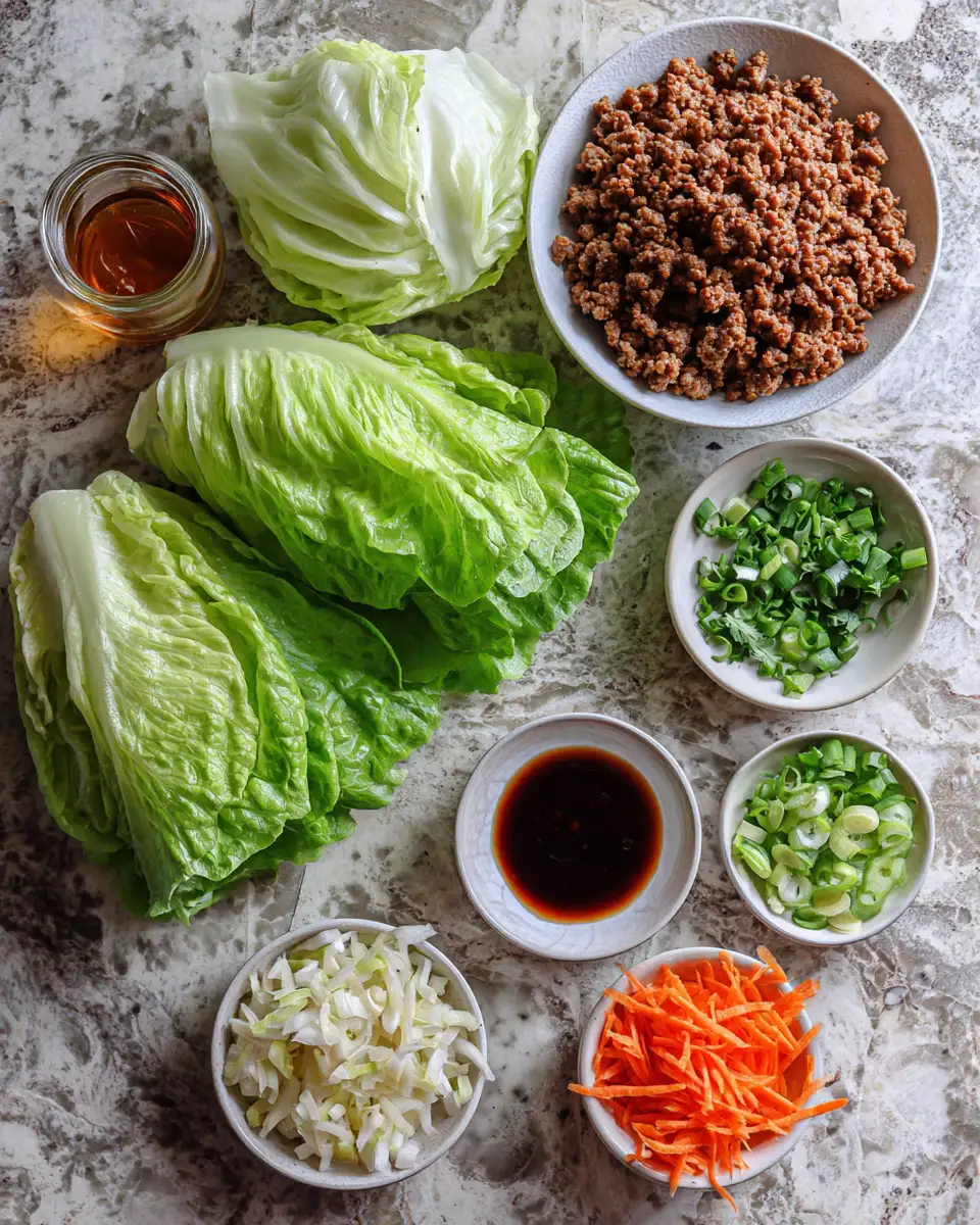 Ingredients for Easy and Delicious Ground Beef Lettuce Wraps You’ll Love