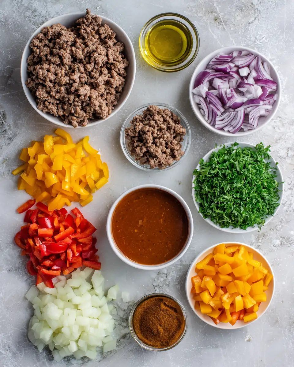 Ingredients for 10 Easy and Delicious Ground Beef Lunch Recipes to Power Your Day