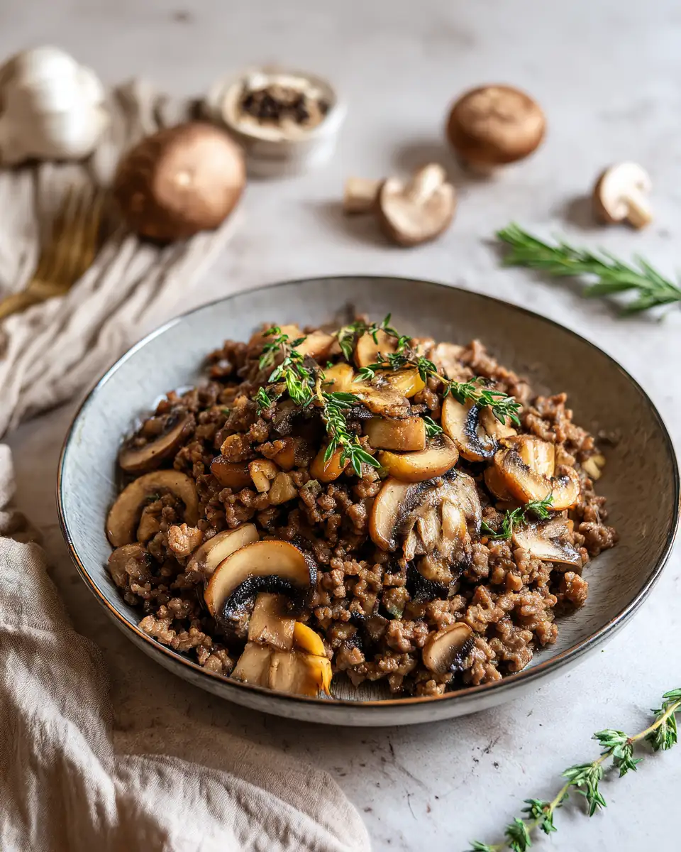 Final dish - Savory Ground Beef Mushroom Recipe That Will Delight Your Taste Buds