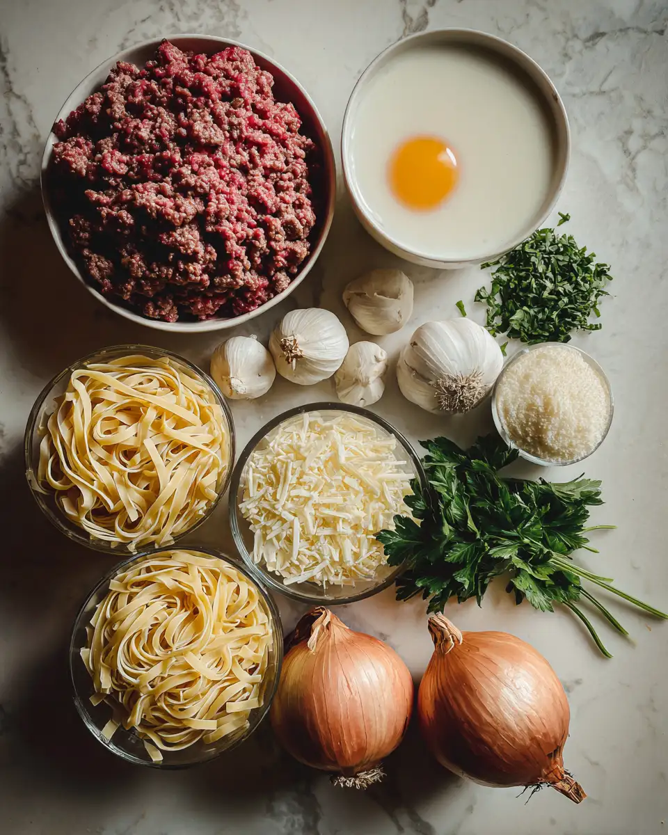 Ingredients for Easy Ground Beef Noodles Recipes for Quick and Delicious Dinners