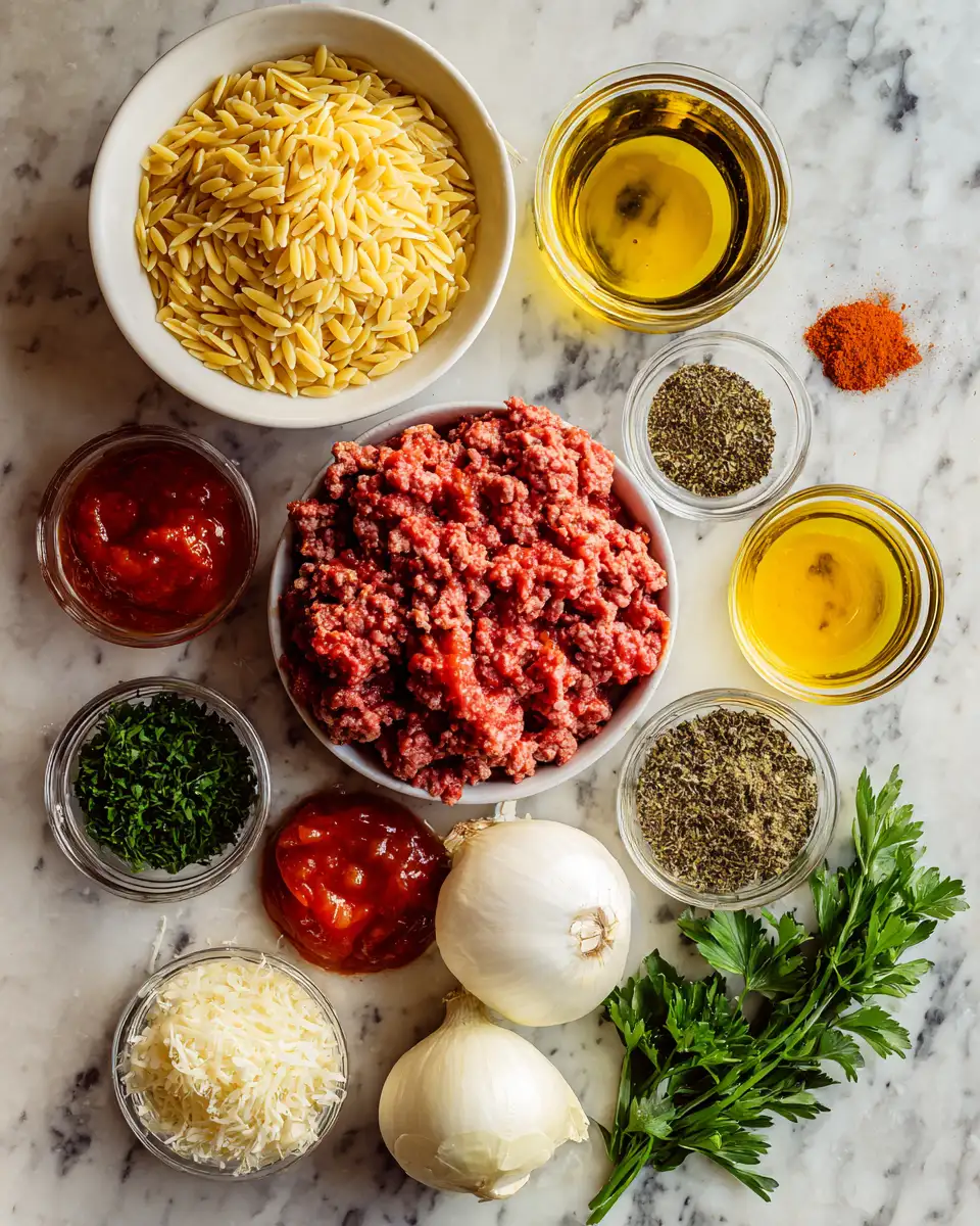 Ingredients for Hearty and Delicious Ground Beef Orzo Recipe You Need to Try