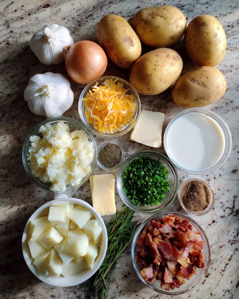 Ingredients for Hearty and Creamy Crockpot Potato Soup That Warms Your Soul