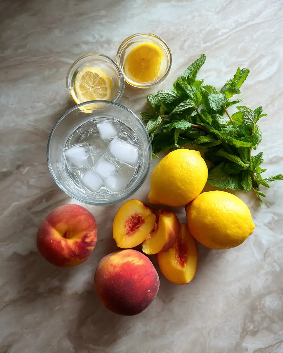 Ingredients for Refreshing Homemade Peach Lemonade Recipe to Brighten Your Summer