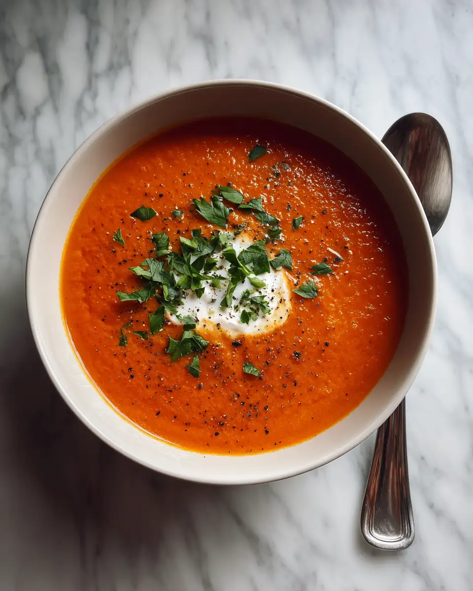 Final dish - The Ultimate Guide to Creamy and Comforting Homemade Tomato Soup