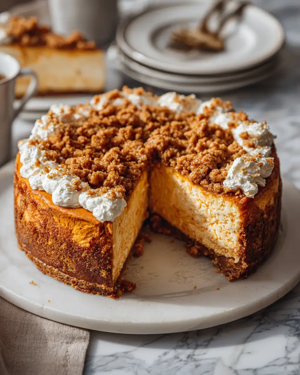 Final dish - Irresistible Pumpkin Streusel Cheesecake Delight You Have to Try