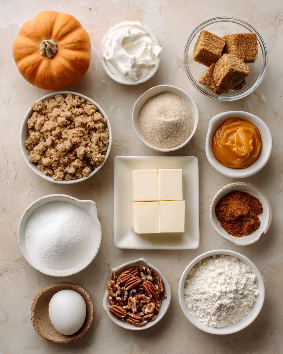Ingredients for Irresistible Pumpkin Streusel Cheesecake Delight You Have to Try