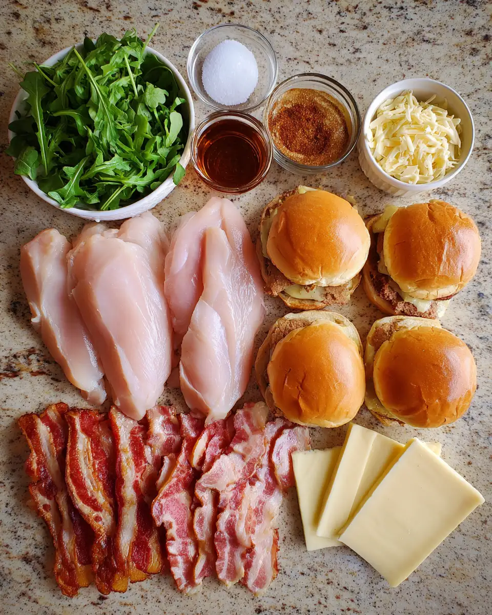 Ingredients for Irresistible Maple Chicken Bacon Sliders That Will Steal the Show