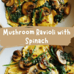 Deliciously Creamy Mushroom Ravioli with Fresh Spinach Delight