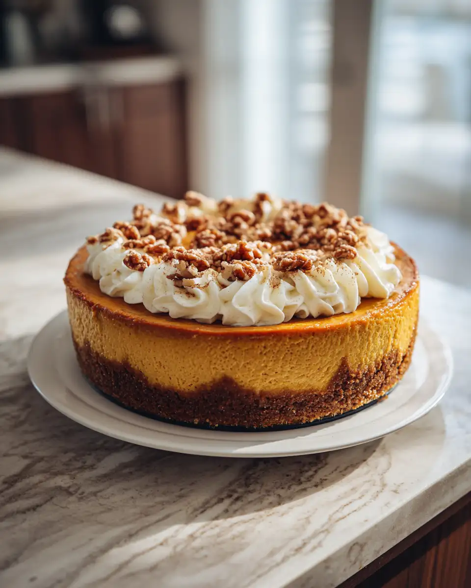 Final dish - Irresistible Pumpkin Spice Cheesecake Cake Recipe to Savor This Fall
