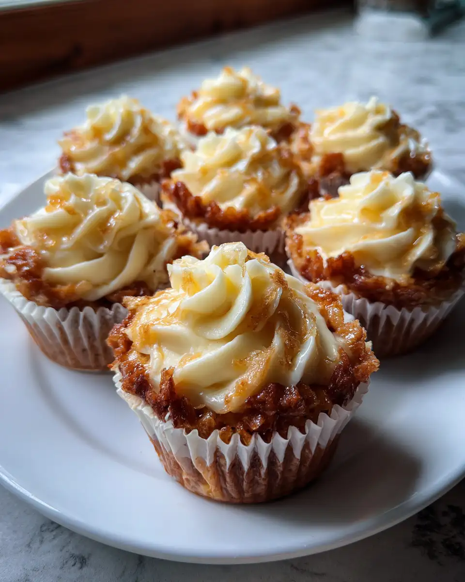 Final dish - Irresistible Honey Peach Cream Cheese Cupcakes Recipe You Have to Try