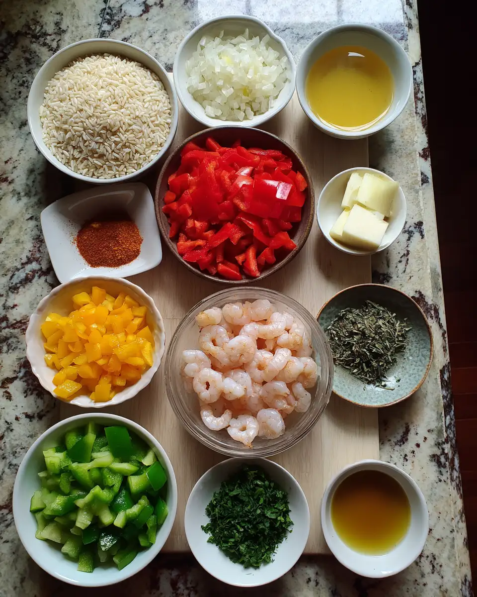 Ingredients for Savory Shrimp Dirty Rice with Bell Peppers That Will Spice Up Your Dinner