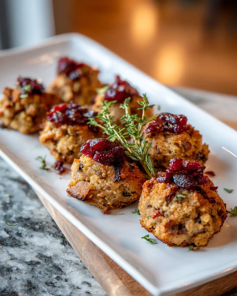 Final dish - Savory Turkey and Cranberry Stuffing Bites That Will Steal the Show